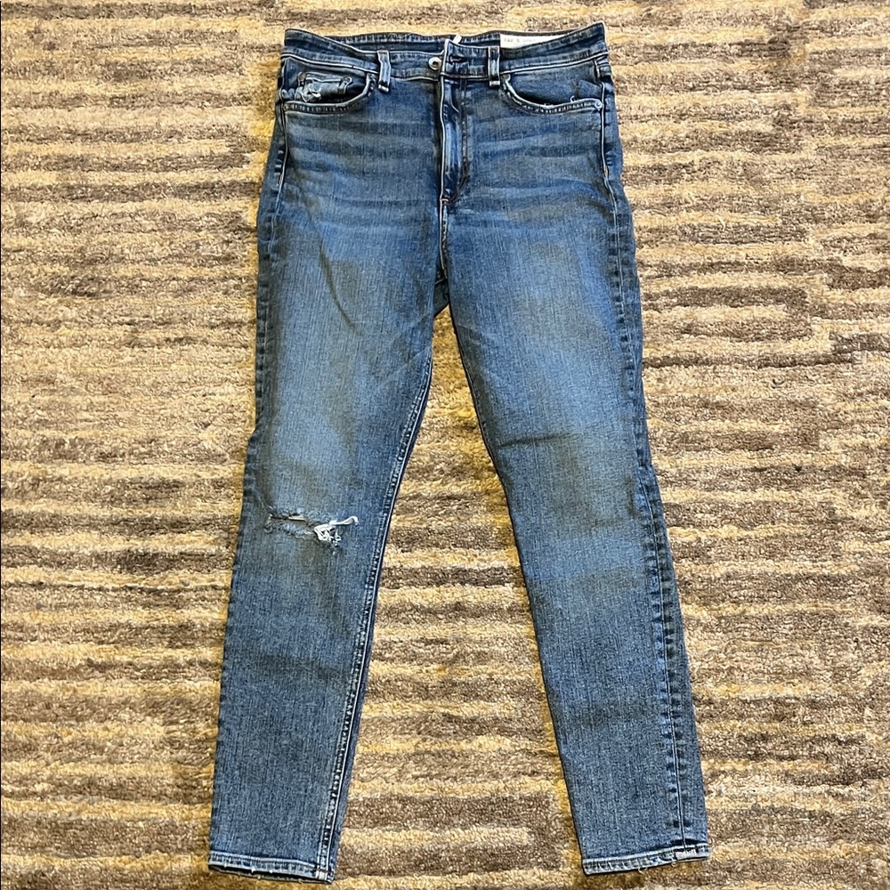 Rag & Bone Distressed Blue Skinny Jeans